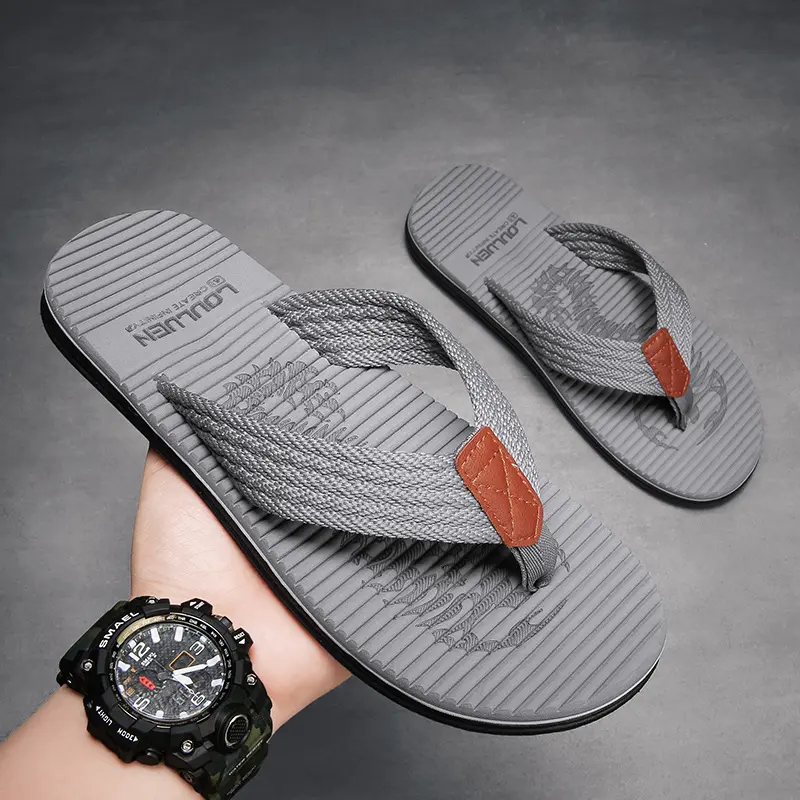 2024 new rubber sole men's indoor outdoor large size beach flip flops flip-flops slippers for men women