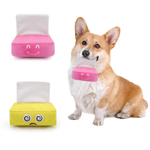 Jouet interactif en peluche confortable pour chien, en forme de boîte à mouchoirs, motif dessin animé populaire, pour chiot, vente en gros - Product Image 1