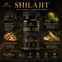 Shilajit Capsule Himalaya Shilajit Resin Care Force masculine Supplément de santé Capsules d'extrait de Shilajit au meilleur prix