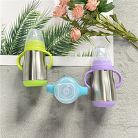 Bouteille pour bébé, à double paroi, en acier inoxydable, isolée, pour enfant, avec bec en Silicone, 300ml, 10oz, 1 pièce, meilleures ventes