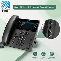 Téléphone IP professionnel Polycom VVX 450, 12 touches de numérotation, écran LCD couleur 4,3 pouces, Ethernet Gigabit PoE, voix HD pour Microsoft Skype for Business