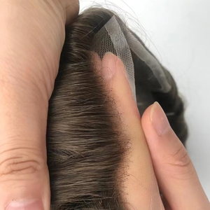 Pelle Pu Toupee Hair Men 0.04-0.06 Capillari Maschili Capelli Umani Nodi Invisibili Protesi Per Capelli Maschili (6 * 8, #6 - Foto 10