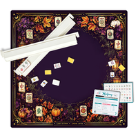 Tapis de Mahjong en boue de diatomée violette de Noël, antidérapant, insonorisant, pliable, imperméable, pour 4 joueurs, pour table de jeu, idéal pour les fêtes