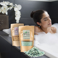 Sels de Bain Détoxifiants Yoni à l'Epsom et aux Fleurs, Qualité Supérieure, Vente en Gros, OEM, Sels de Bain Roses de l'Himalaya en Cristal, à Prix Abordable