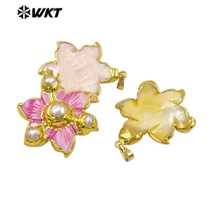 Collar de flor de perla de concha natural encantador y delicado chapado en oro de 18 quilates, superventas, para <span class=keywords><strong>novia</strong></span>, como regalo del Dí<span class=keywords><strong>a</strong></span> de San Valentín, el más vendido, el - Product Image 2