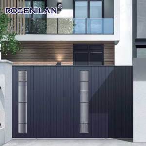 Rogenilan 2025 Nuevas puertas de entrada Visible Ventana Valla Diseños Aluminio Patio Entrada principal Puertas correderas de metal - Product Image 1