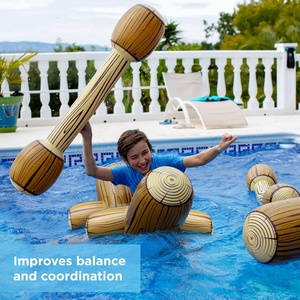 Jeux de piscine gonflables en PVC pour adultes et enfants : Jeu de joute sur les troncs gonflables, radeau gonflable, flotteurs de piscine - Product Image 4