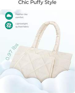 Bolso Tote para <span class=keywords><strong>Mujer</strong></span>, Bolso Tote Acolchado con Cremallera, Bolso de Hombro Grande Acolchado con Compartimentos para Viajes, Trabajo, Gimnasio - Product Image 4