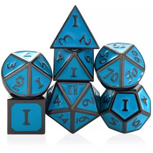 Juego de dados RPG D & D de Metal hueco poliédrico negro de 7 piezas D100 D20 Edge 100 dados de dragones de mazmorras de dados cargados de gran cara - Product Image 4