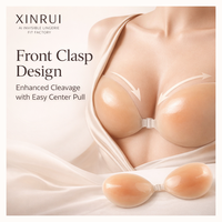 XINRUI Vente en gros de soutiens-gorge adhésifs pour femmes, soutien-gorge invisible imperméable sans bretelles, soutien-gorge en silicone nude pour femme
