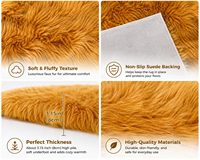 Tapis moderne en fausse fourrure ultra douce, style peau de mouton, shaggy, écologique et adapté aux animaux domestiques, pour chambre, canapé, chaise, chambre d'enfant