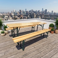 Cnlf HTNF-001 moderne 3 pièces pliable extérieur Patio meubles en bois Table de pique-nique jardin bière Table pour utilisation dans le parc