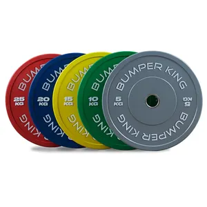 Good Quality Weightlifting 55lb 45lb 35lb 25lb 15lb 10lb Solid Rubber Color Bumper Plates