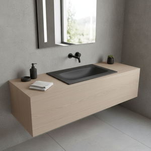 60.5 cm Matt <b>Black</b> Keratek KK-6005NEL Kamalu Built-In Bathroom Vanity <b>Sink</b> - Product Image 3