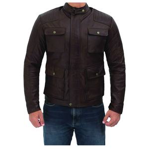 OEM, venta al por mayor, la mejor chaqueta de cuero de vaca de tamaño personalizado para hombres, chaqueta de cuero de moda para hombres de nuevo estilo, MOQ - Product Image 3