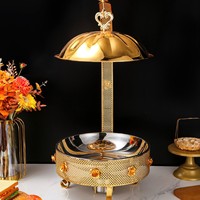 BOSAI Luxuriöser 8L Gold Edelstahl Brennstoffkocher Buffet-Server für Restaurants, Hotels, Grenzüberschreitende Flammen-Essenswärmer