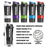 Bouteilles shaker personnalisées de 600 ml pour les salles de sport, bouteilles shaker en plastique pour protéines en poudre avec logo pour l'entraînement sportif