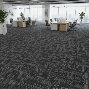 Selbstklebende Polypropylen-Teppichfliesen mit Schlingenflor, Moderne Gestreifte Gepolsterte Waschbare Teppichfliesen für Büroböden - Product Image 5