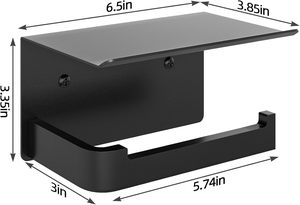 Práctico Portarrollos de Papel Higiénico de Plástico de Una Sola Capa, Montado en la Pared, Sin Perforaciones, con Soporte para Teléfono Móvil, Moderno, para Sala de Estar - Product Image 3
