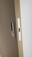 Porte intérieure en bois pour chambre à coucher, salon, avec cadre en WPC, porte en bois et aluminium pour maison, appartement, hôtel