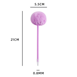 Dễ thương Pompom bút bi Kawaii sang trọng Fluffy bóng bút trường văn phòng phẩm sinh viên giải nén Sổ tay bút bán buôn cô gái Quà Tặng - Product Image 6