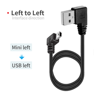 Cable USB Mini de 5 Pines de Alta Calidad con Doble Codo a 90 Grados (Izquierda/Derecha), Cable de Carga de Datos Duradero para Grabadora de Conducción