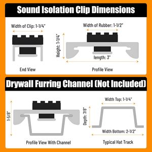 Système d'insonorisation en profilés d'acier galvanisé, clip silencieux RIC, emballage en carton, clip d'isolation acoustique résilient - Product Image 6