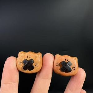 Cuentas de madera de durazno con forma de grano de café de 20-25 mm para hacer pulseras y adornos de madera DIY - Product Image 3