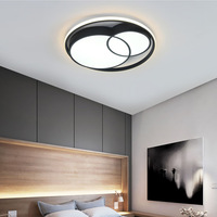 Luminaire à cadre noir en forme de géométrique/coeur/lune-étoile, à changement de couleur (3 couleurs), pour plafond bas, idéal pour la décoration intérieure de salon et chambre à coucher