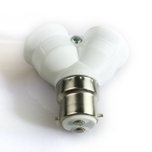 2 en 1 Double <span class=keywords><strong>E27</strong></span> Socket Base Extender Splitter Converter Plug Adapter Bulb Lamp Holder <span class=keywords><strong>B22</strong></span> to 2E27 - Product Image 1