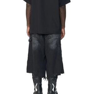 <span class=keywords><strong>Pantaloncini</strong></span> Personalizzati REWORKED BLACK <span class=keywords><strong>3</strong></span>_<span class=keywords><strong>4</strong></span> DOUBLE KNEE PANTS, Jeans a Vita Bassa con Orlo Tagliato - Product Image 5