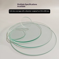Vitre de visualisation circulaire personnalisée de petite taille, sérigraphiée, résistante aux hautes températures, en verre borosilicate de haute qualité