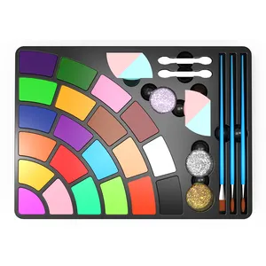 Nieuwe Hot Sell 21 Kleuren Professionele Halloween Make-Up Kinderen Face Paint Kit Bodypainting Bodypainting Bodypaint Op Waterbasis