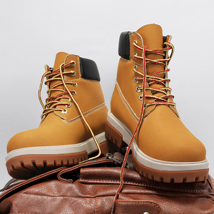 Bottes Martin pour hommes à semelle plateforme ultra-légère, modèle Kick Not Bad Rhubarb, nouvelles bottes décontractées pour hommes, bottines chaudes et doublées polaire - Product Image 1