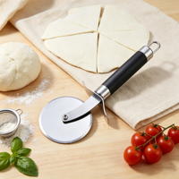 Coupe-pizza pliable tout en acier inoxydable 430, à roue unique, antidérapant, outil de cuisine en métal durable