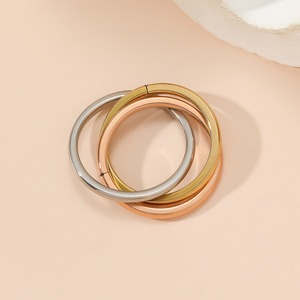 European and American cross-border minimalist style three-color three-<b>ring</b> <b>ring</b>, simple, fashionable, versatile, couple style, - Product Image 4