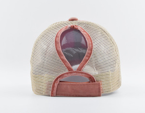 Wholesale Women's <b>Light</b> Version Multicolor 6 Panels Baseball Cap New Ponytail Washed <b>Net</b> Cap - Product Image 4