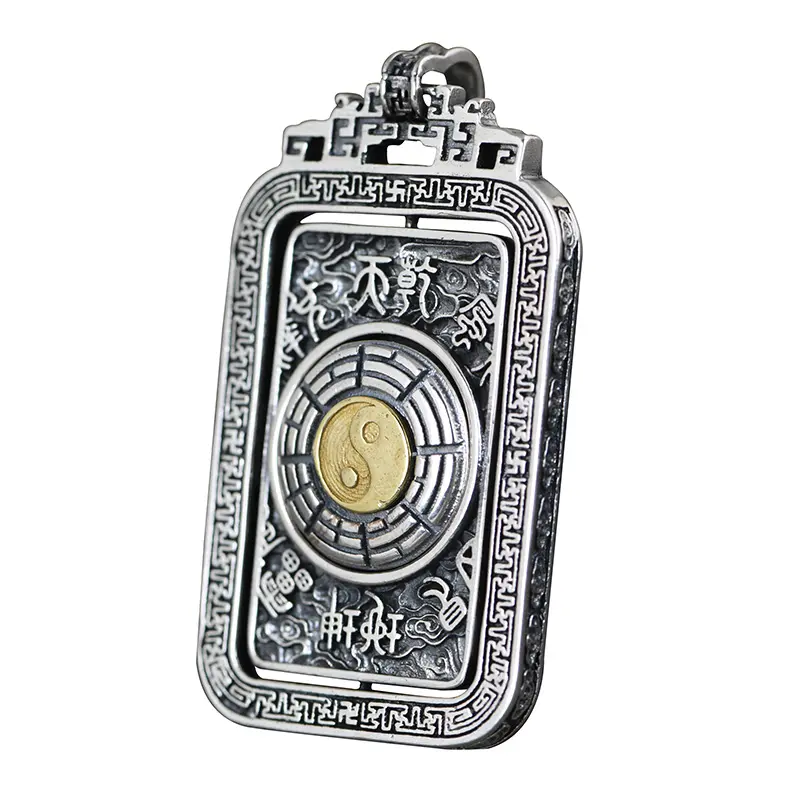 925 sterling silver Pendant with eight trigrams of Taoism for man and woman Jewelry wholesaler