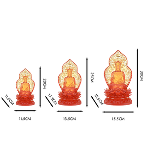 Luxe Brillant-Mat Ksitigarbha Bodhisattva Sculpture Lotus Trône Rituel Personnel Sceptre Protection Spirituelle Cristal Religieux