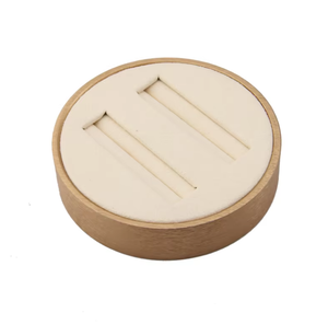 Support de présentation de bijoux en microfibre de luxe avec base ronde portable et revêtement en daim pour bagues, boucles d'oreilles, colliers, bracelets - Product Image 2