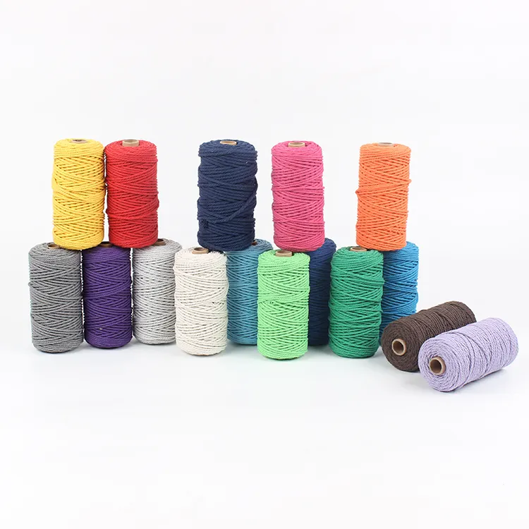 3mm Knitting Polyester Braided Rope Crochet Cotton Rope Diy Macrame Cotton Yarn