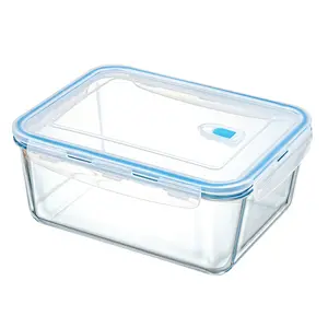 Low Price Large Glass Microwave Clear Square Round Borosilicate Glass Food Storage Container Lunch Box