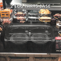 Récipient à clapet en plastique PET transparent de qualité supérieure avec double fentes Emballage à emporter jetable pour 2 tartes aux œufs pour l'industrie alimentaire