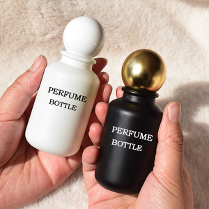 Round Shape <strong>White</strong> Black Perfume <strong>Bottle</strong> 100ml 30ml <strong>50ml</strong> Luxury Portable Perfume Atomizer Perfume Glass <strong>Bottle</strong> With Box