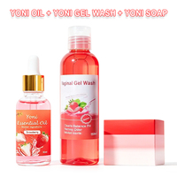 Ensemble de soins intimes pour femmes, parfum fraise, gel lavant féminin pour le vagin, équilibre du pH, hydratant, savon en barre Yoni, huile Yoni
