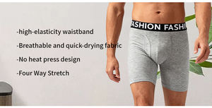 Boxers longs <span class=keywords><strong>en</strong></span> coton slim fit pour hommes, sous-vêtements de sport de créateur de mode pour hommes, sous-vêtements ajustés et profilés pour jeunes garçons - Product Image 3