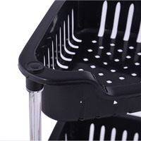 LINK BEST Étagère de rangement d'angle en plastique à 3 niveaux pour la salle de bain