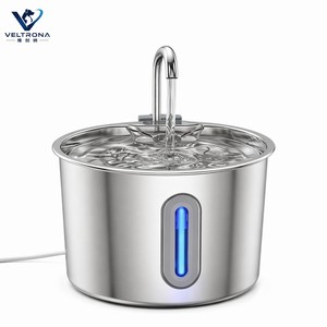 Fontanella Automatica per Cani e Gatti da 2,2L, Dispenser d'<span class=keywords><strong>Acqua</strong></span> per Animali Domestici in Acciaio Inox 304, Impermeabile IPX5, Multivoltaggio - Product Image 1