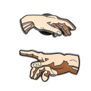 Maestro renacentista Miguel Ángel Adán y <span class=keywords><strong>Dios</strong></span> manos solapa pin insignia artista regalos broche personalizado manos forma esmalte metal PIN - Product Image 1