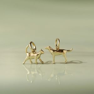 真鍮製PVD金メッキ加工、変色なし、防水、スタンド付き、可愛い猫と犬のDIYペンダント、子供と女性向け - Product Image 2
